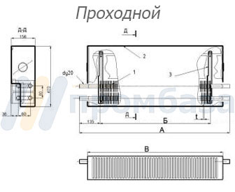 Конвектор средней глубины " Универсал"  КСК 20 С-1000 К(П)  1000Вт У16а проходной
