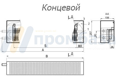 Конвектор средней глубины " Универсал"  Мини КСК 20 С-731 К(П) 731Вт У-15ам концевой
