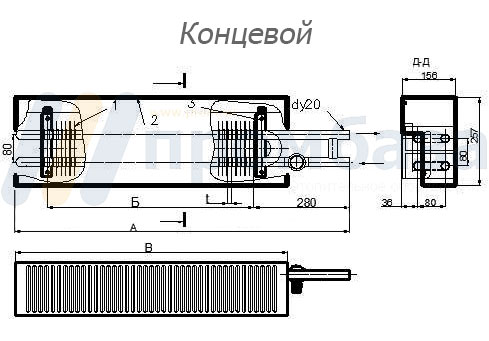 Конвектор средней глубины " Универсал"  Мини КСК 20 С-731 К(П) 731Вт У-15ам концевой с терморегуляторами КТК-П-1 или КТК- П-2.1 на
входе.