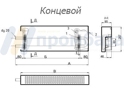 Конвектор малой глубины " Универсал"  Мини КСК 20 М- 400 к(п) 400Вт У-1м концевой